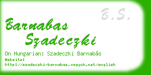 barnabas szadeczki business card